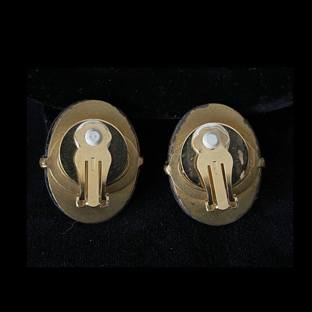 Patrice Style Tortoise Clip Earrings Vintage - Picture 2 of 2